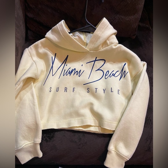 Miami Beach Surf shop Girls size large crop sweatshirt with hood - Picture 10 of 10